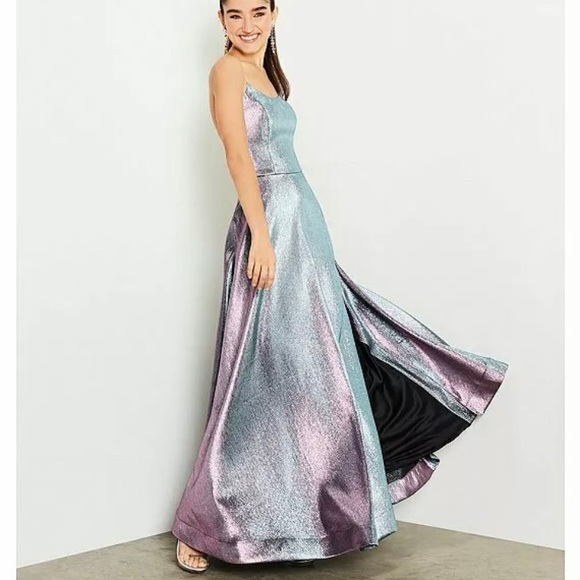 Xtraodinary PINK/TEAL Metallic Gown - Picture 4 of 4
